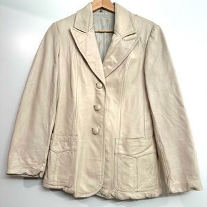 Vintage cream leather jacket